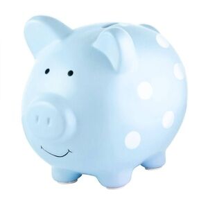 Pearhead Piggy Bank - Blue Polka Dots